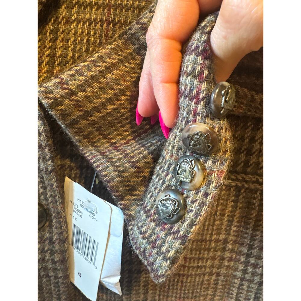 NWT Lauren Ralph Lauren women's glen plaid wool vintage equestrian blazer 4 - Picture 7 of 13
